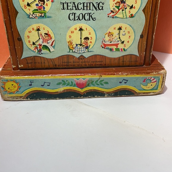 Vintage 1962 Fisher Price Tick Tock Teaching Clock! Tested And Working well! - Picture 9 of 14